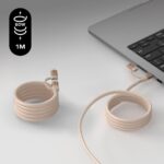 Momax Mag.link USB-C to C & Lightning Magnetic Cable 1m (Desert Titanium) - Image 6