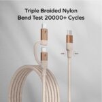 Momax Mag.link USB-C to C & Lightning Magnetic Cable 1m (Desert Titanium) - Image 5