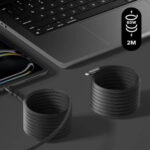 Momax Mag Link USB-C to Lightning Magnetic Cable 2m - Black - Image 2