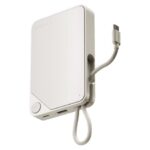 Momax 1-Power X Battery Pack (10000mAh) with Built-in USB-C Cable (White) - Image 2