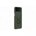 Samsung Galaxy Flip 4 Silicone Cover With Ring Khaki - Image 2