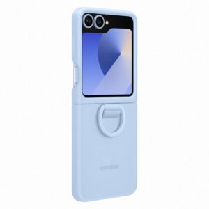 Samsung glaxy flip 6 Silicone Case with Ring Blue - Image 3