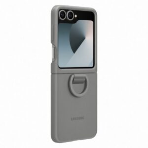 Samsung glaxy flip 6 Silicone Case with Ring Gray - Image 3