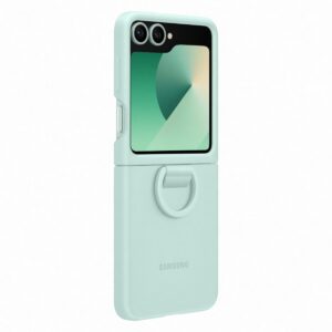 Samsung glaxy flip 6 Silicone Case with Ring Mint - Image 2