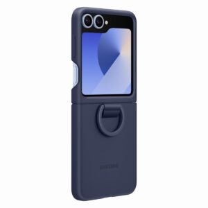 Samsung glaxy flip 6 Silicone Case with Ring DARK BLUE - Image 2