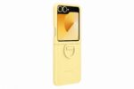 Samsung glaxy flip 6 Silicone Case with Ring Yellow - Image 3