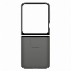 Samsung glaxy flip 6 Flap Vegan Leather Case Gray - Image 3
