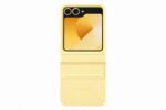 Samsung glaxy flip 6 Flap Vegan Leather Case Yellow