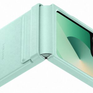 Samsung glaxy flip 6 Flap Vegan Leather Case Mint - Image 4