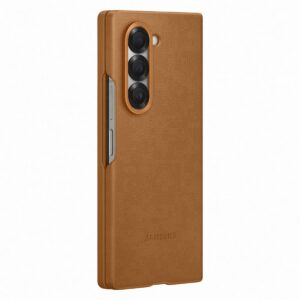 samsung galaxy fold 6 Vegan Leather Case Brown - Image 2