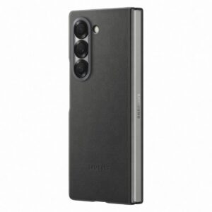 samsung galaxy fold 6 Vegan Leather Case Gray - Image 3