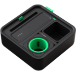 CouchConsole Cup Holder with Phone Stand Tray (Dark Green)