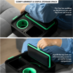CouchConsole Cup Holder with Phone Stand Tray (Dark Green) - Image 4