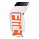 Samsung Galaxy Flip 4 Silicone Cover With Strap White