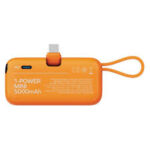 Momax 1-Power Mini 5000mAh Bulit-in foldable USB-C Battery pack - Orange - Image 3