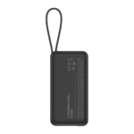 Momax 1-Power Vital+ 10000mAh Battery Pack with Dual Built-in USB-C Cable (Black) - Image 4