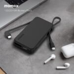 Momax 1-Power Vital+ 10000mAh Battery Pack with Dual Built-in USB-C Cable (Black) - Image 7