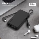 Momax 1-Power Vital+ 10000mAh Battery Pack with Built-in USB-C and Lightning Cable (Black) - Image 7