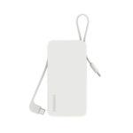 Momax 1-Power Vital+ 10000mAh Battery Pack with Dual Built-in USB-C Cable (White) - Image 2