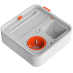 CouchConsole Cup Holder with Phone Stand Tray (Light Orange)