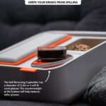CouchConsole Cup Holder with Phone Stand Tray (Light Orange) - Image 2
