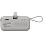 Momax 1-Power Mini 5000mAh Bulit-in foldable USB-C Battery pack (White) - Image 3