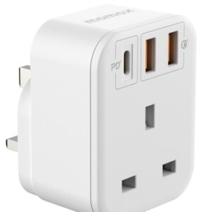 Momax ONEPLUG 1-Outlet Extension Socket With USB (White)