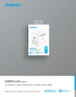 Momax OnePlug PD 20W 2A1C 3Outlet Strip White - Image 4