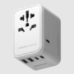 Momax 1-World‚ 65W‚ GaN‚ AC‚ Travel‚ Adaptor‚ White