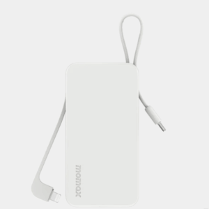 Momax 1-Power Vital+ 10000mAh Battery Pack with Built-in USB-C and Lightning Cable (White) - Image 2
