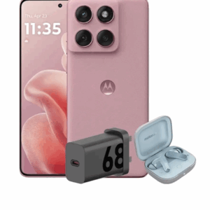 Motorola Moto Edge 60 Fusion 5G Phone, 12+ 256GB DUAL SIM NFC - PANTONE Zephyr (pink) + Gift Bundle - Image 1
