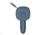 Momax 1-MOVE+ 60W 2-Port Car Charger with Built-in Retractable cable (Grey) - Image 2