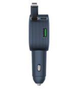 Momax 1-MOVE+ 60W 2-Port Car Charger with Built-in Retractable cable (Grey) - Image 4