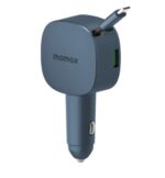 Momax 1-MOVE+ 60W 2-Port Car Charger with Built-in Retractable cable (Grey) - Image 5