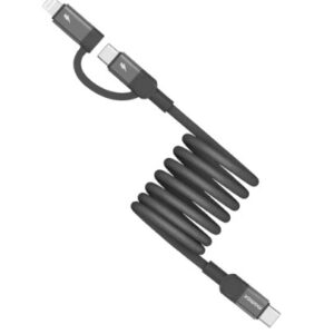 Momax Mag.link USB-C to C & Lightning Magnetic Cable 2m (Black) - Image 1