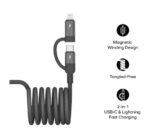 Momax Mag.link USB-C to C & Lightning Magnetic Cable 2m (Black) - Image 7