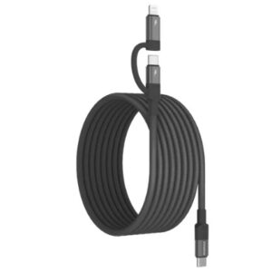 Momax Mag.link USB-C to C & Lightning Magnetic Cable 2m (Black) - Image 2