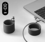 Momax Mag.link USB-C to C & Lightning Magnetic Cable 2m (Black) - Image 6