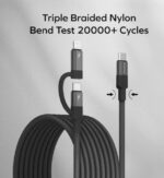 Momax Mag.link USB-C to C & Lightning Magnetic Cable 2m (Black) - Image 5