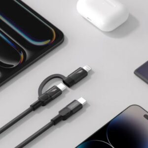 Momax Mag.link USB-C to C & Lightning Magnetic Cable 2m (Black) - Image 3