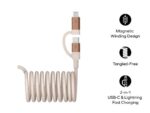 Momax Mag.link USB-C to C & Lightning Magnetic Cable 2m (Desert Titanium) - Image 6