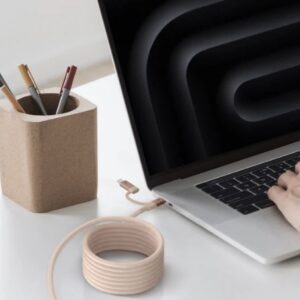 Momax Mag.link USB-C to C & Lightning Magnetic Cable 2m (Desert Titanium) - Image 4