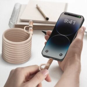 Momax Mag.link USB-C to C & Lightning Magnetic Cable 2m (Desert Titanium) - Image 3