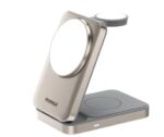 Momax 1-Charge Q.Port Qi2 3-in-1 Magnetic Wireless Charging Stand (Titanium)