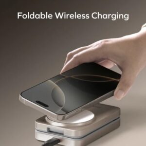 Momax 1-Charge Q.Port Qi2 3-in-1 Magnetic Wireless Charging Stand (Titanium) - Image 9