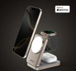 Momax 1-Charge Q.Port Qi2 3-in-1 Magnetic Wireless Charging Stand (Titanium) - Image 8