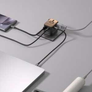 Momax 1-World² 5-Port Mini Universal Travel GaN Charger 70W with Dual AC (Desert Titanium) - Image 4