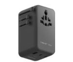 Momax 1-World²⁺ 4-Port Mini Universal Travel GaN Charger with Built-In Retractable Cable 100W with Dual AC (Black)