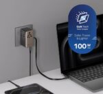 Momax 1-World²⁺ 4-Port Mini Universal Travel GaN Charger with Built-In Retractable Cable 100W with Dual AC (Titanium) - Image 8