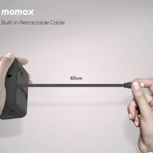 Momax 1-World²⁺ 4-Port Mini Universal Travel GaN Charger with Built-In Retractable Cable 100W with Dual AC (Titanium) - Image 6